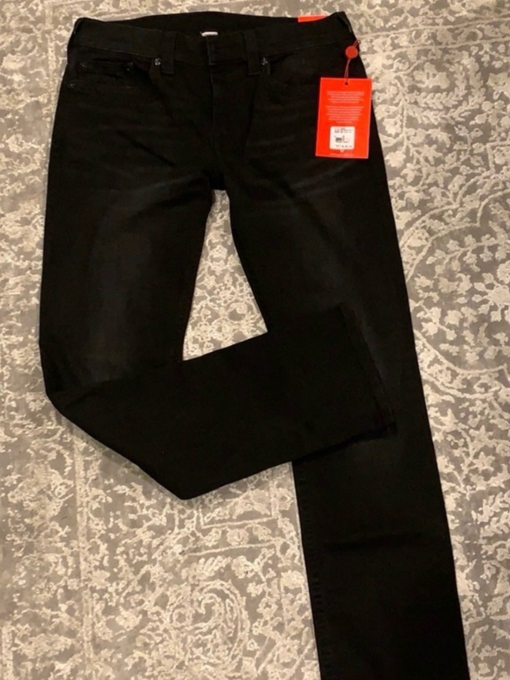 True Religion Men's Black Straight Jeans